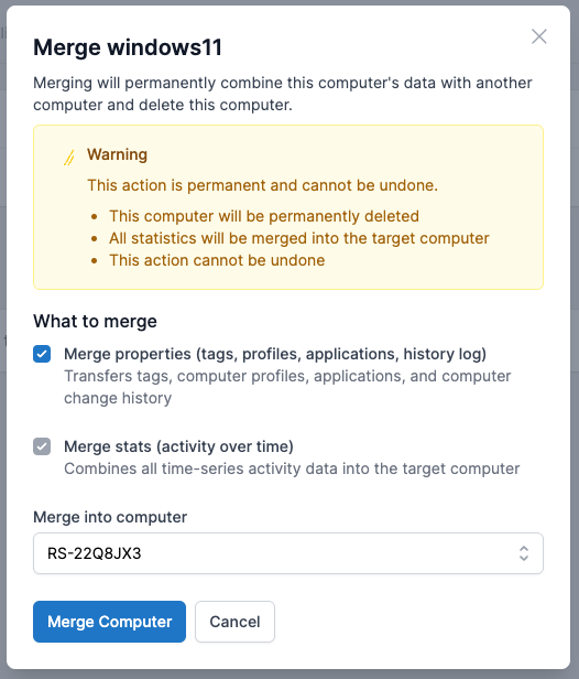 Merging computers