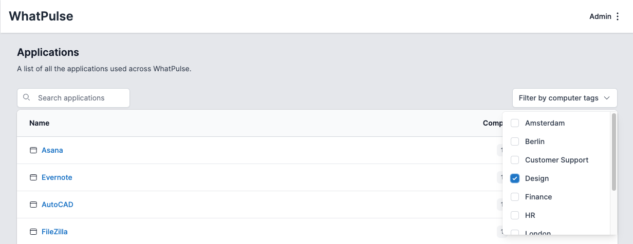 filtering applications