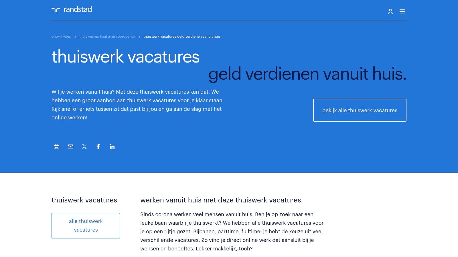 Randstad (NL) – Thuiswerk Vacatures