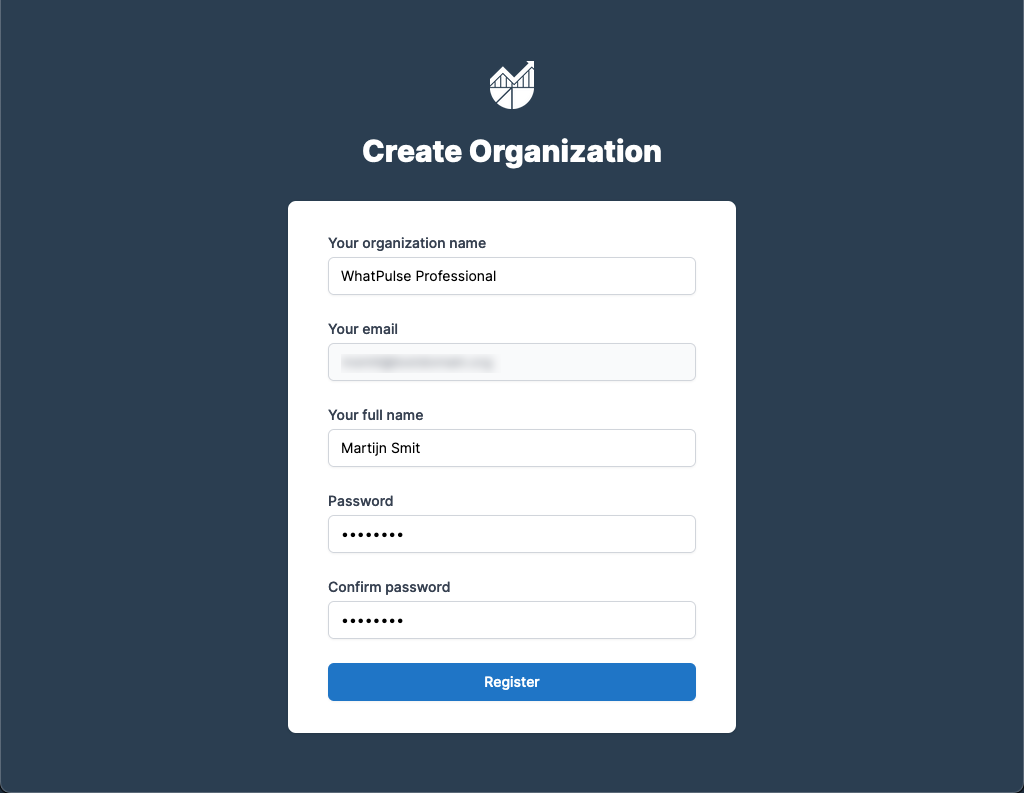 creating organization form